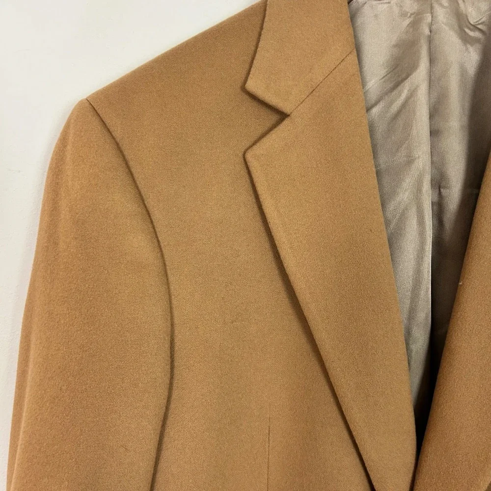 Jos. A. Bank 100% Cashmere Blazer Camel Tan Sport Coat Mens 39 Reg